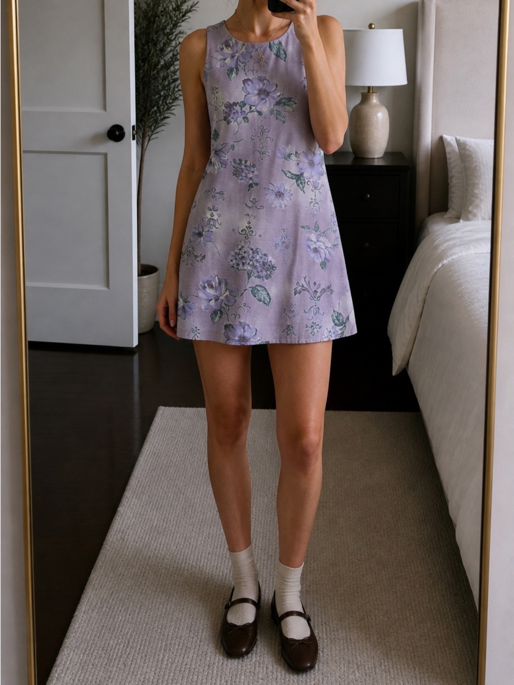 Vintage All That Jazz Floral Slip Dress Purple Women 8 Cottagecore Y2K Dreamy